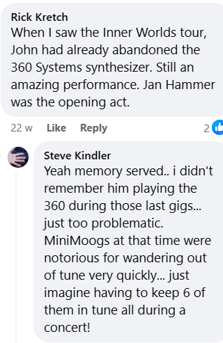 Facebook posting Moog Addicts